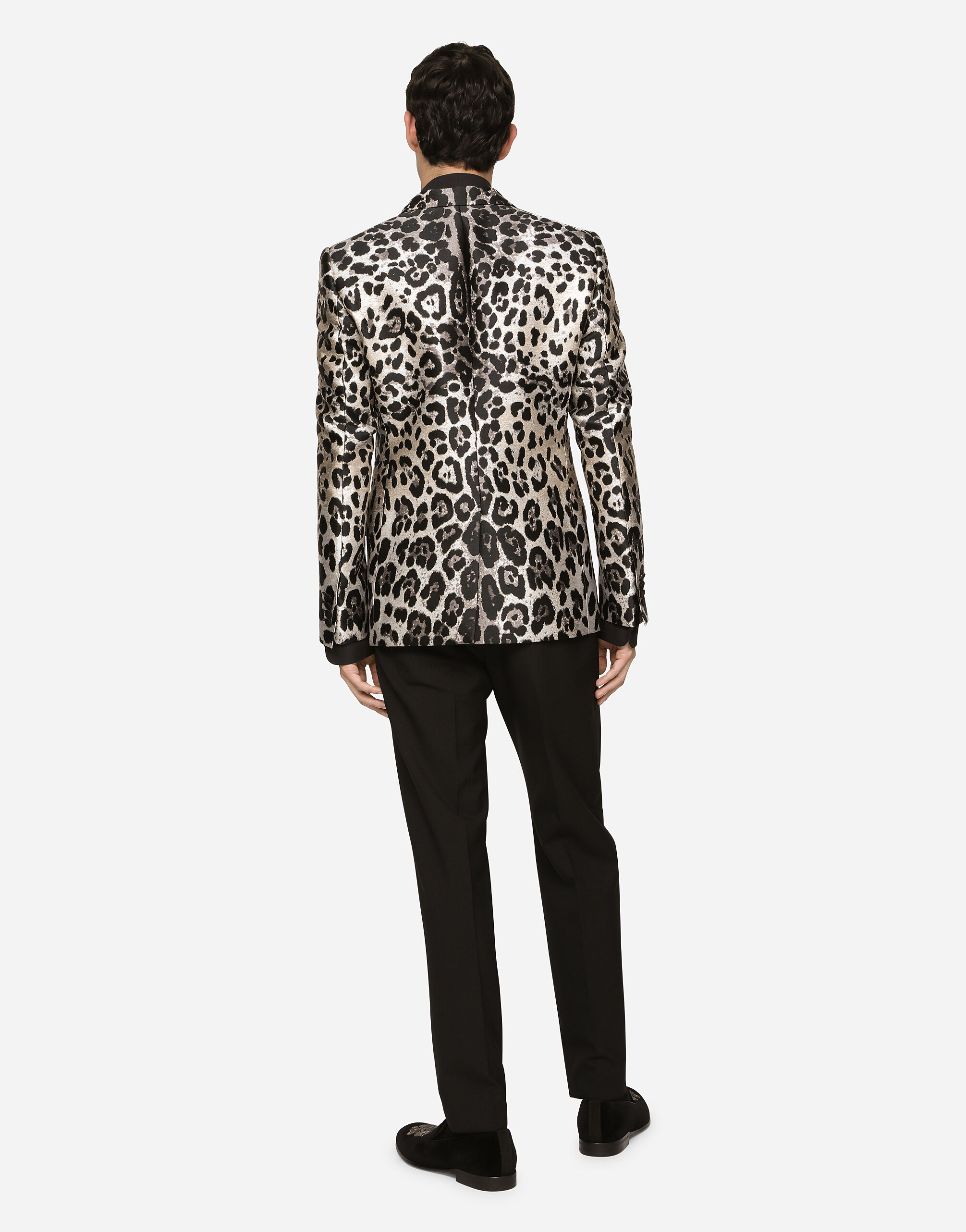 極美品 DOLCE＆GABBANA ストレッチジャケット 38 レオパード マルチカラーのメンズ タキシードジャケット マルティーニ