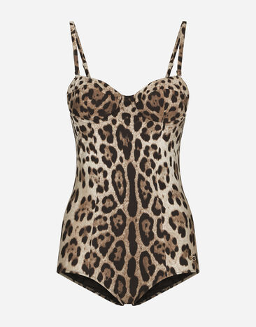 Dolce & Gabbana Leopard-print one-piece balconette swimsuit Multicolor O9A13JONO11