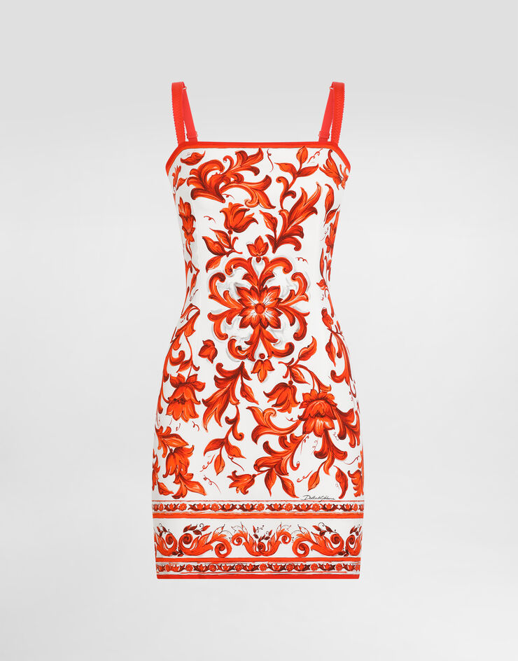 Dolce & Gabbana Majolica-print charmeuse dress Dolce & Gabbana Majolica-print charmeuse dress Multicolor F6TVVTGDDRJ