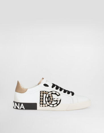 Dolce & Gabbana Zapatilla Portofino Vintage en piel de becerro Blanco CK2203AO902