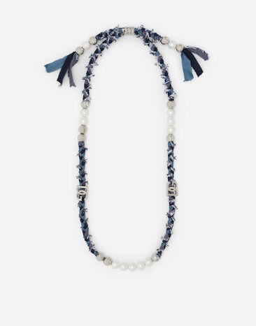 Dolce & Gabbana Geflochtene Halskette „Marina“ Blau CS2215AN994