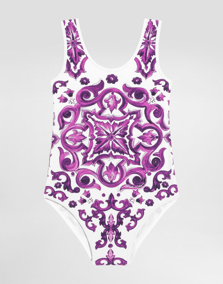Dolce & Gabbana Majolica-print one-piece swimsuit Multicolor L5J812ON07U