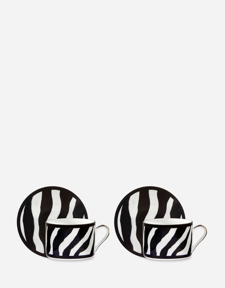 Dolce & Gabbana Gift Box With 2 Porcelain Teacups With Saucers Multicolor TC0S24TCA70