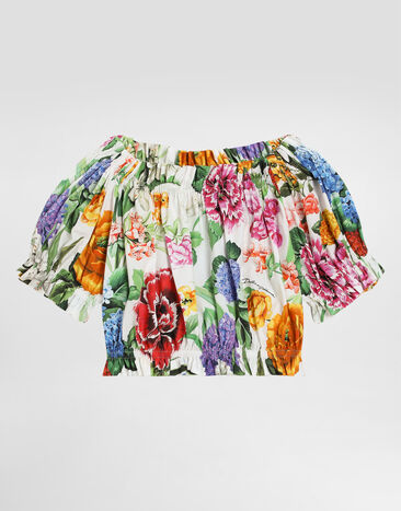Dolce & Gabbana Cotton poplin top with floral print Print L56S24HS5SU