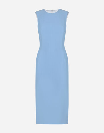 Dolce & Gabbana Wool crêpe calf-length sheath dress Azure F6GASTFU2L8