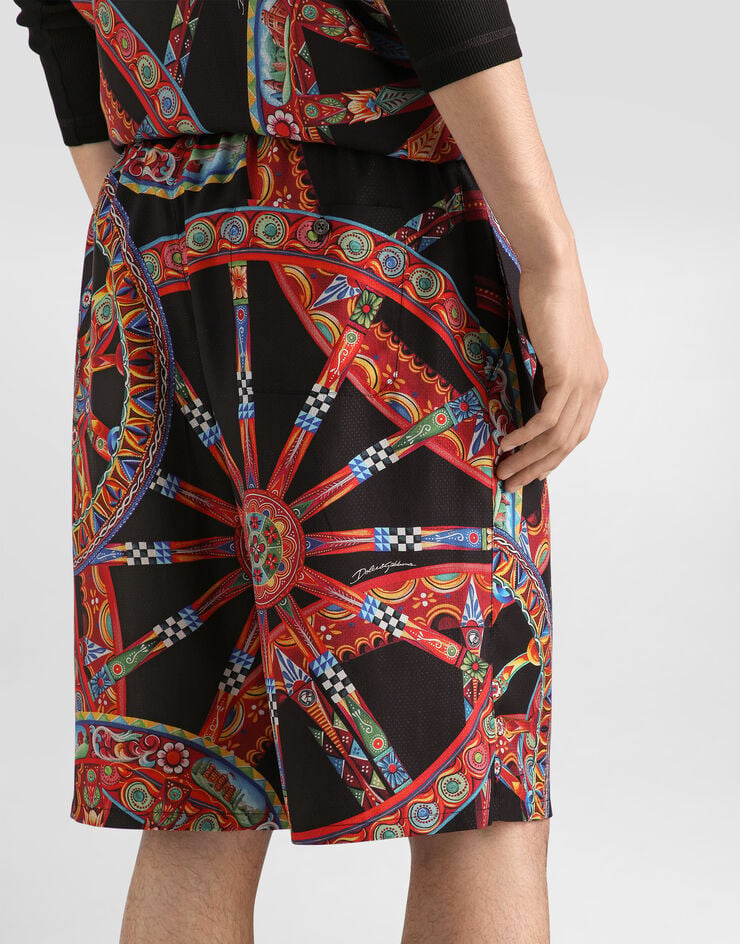 Dolce & Gabbana Carretto-print silk jacquard vanity bermuda Multicolor GV37ATIS132