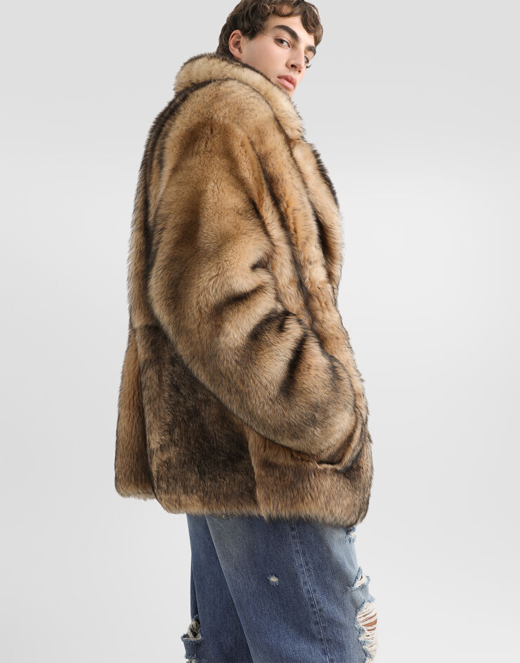 Dolce & Gabbana Double-breasted shearling coat Multicolor G055HLHUPBT