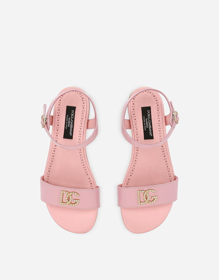 Dolce & Gabbana 페이턴트 가죽 샌들 핑크 D11048A1153