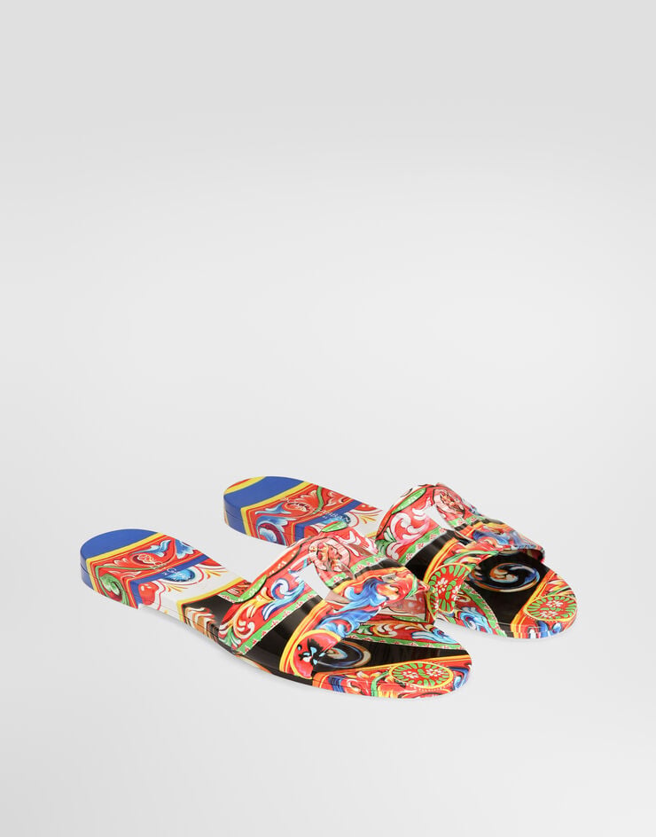 Dolce & Gabbana Carretto-print rubber beachwear slides Multicolor CW2215A0410