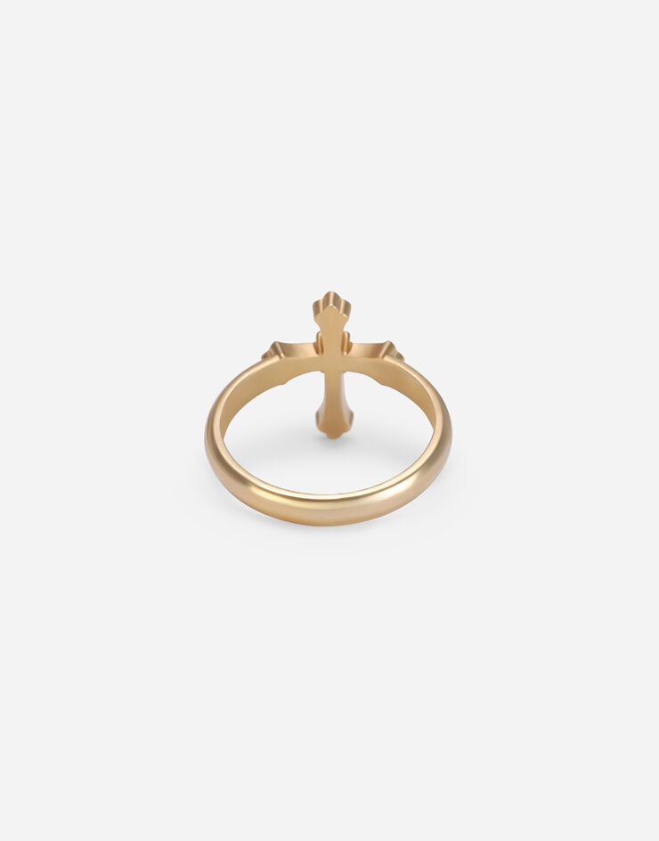 Dolce & Gabbana Ring mit Kreuz und Kristallen Gold WRN7S1W1111