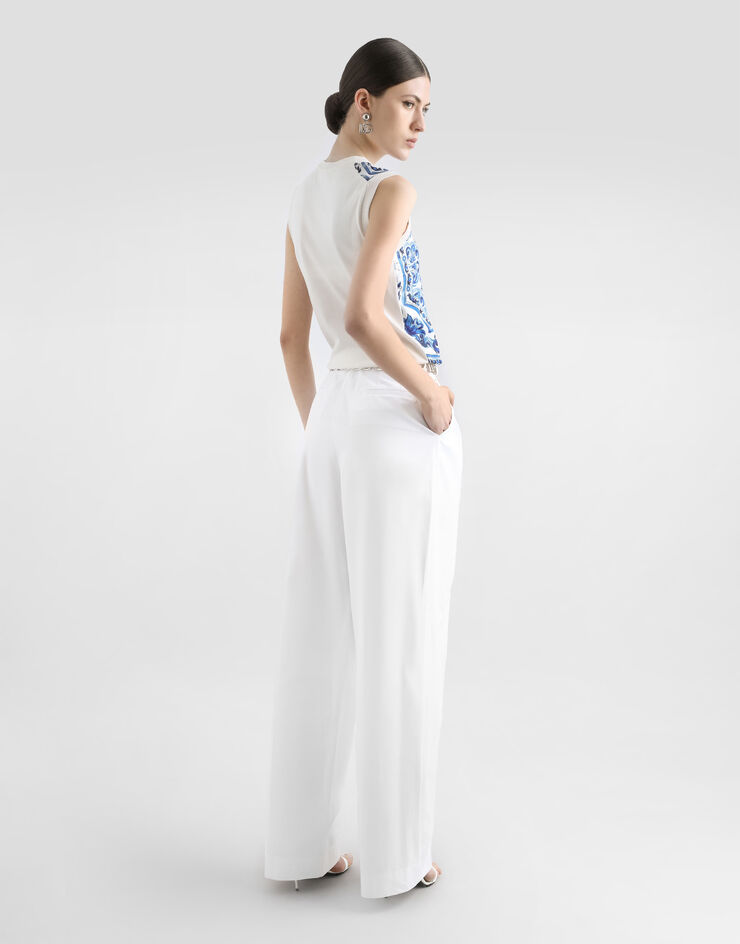 Dolce & Gabbana Flared cotton poplin pants White FTC5GTFU61D