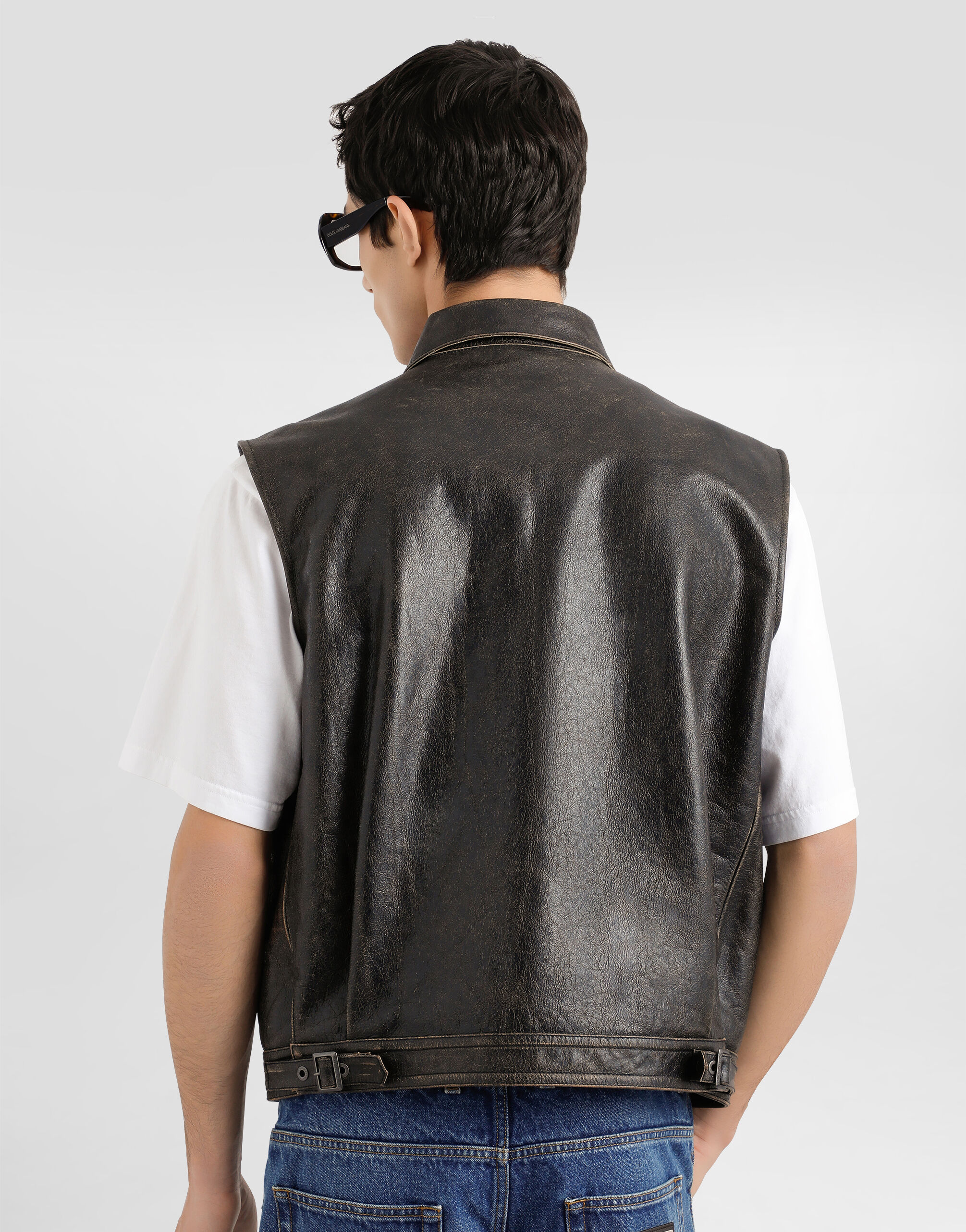 Blackのメンズ レザー ジャケット | Dolce&Gabbana®