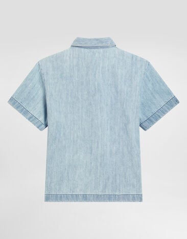 Dolce & Gabbana Short-sleeved denim shirt Multicolor L44S36LDD31