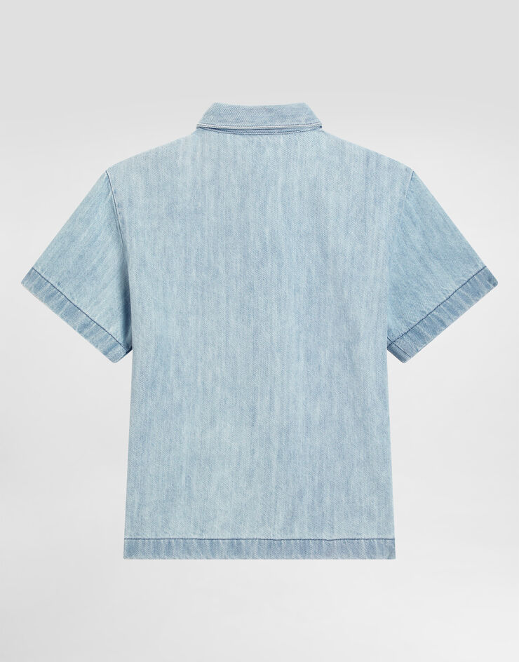 Dolce & Gabbana Short-sleeved denim shirt Multicolor L44S36LDD31