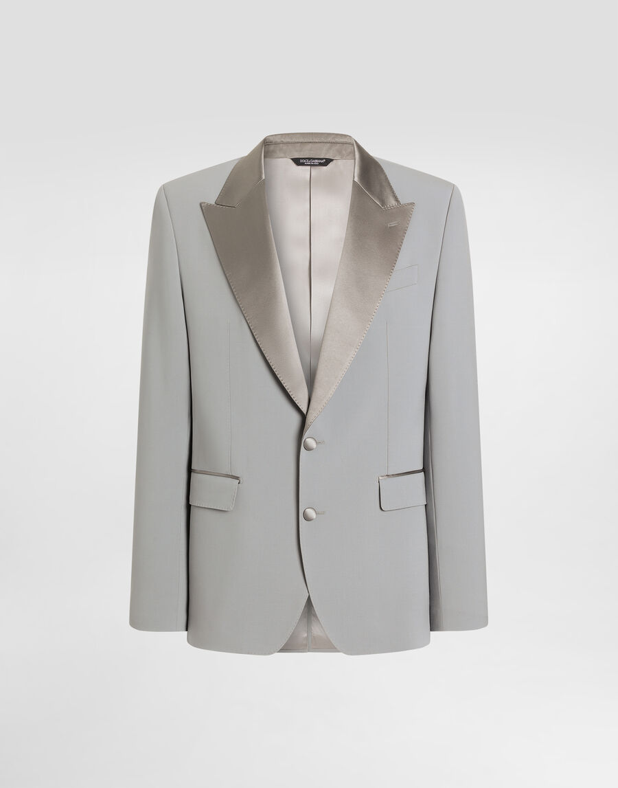 Sicilia light single-breasted micro-rib tuxedo jacket