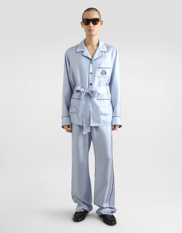 Dolce & Gabbana Silk twill trousers Azure GVRMAZFU10S