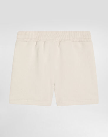 Dolce & Gabbana Fleece shorts with DG logo Cream L1JQR9G7O5B