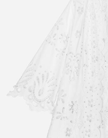 Dolce & Gabbana Cotton robe coat with macramé embroidery White F0E2TZGDCJ1