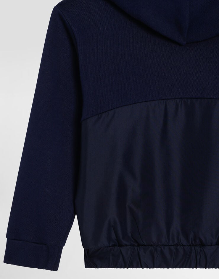 Dolce & Gabbana Jersey hoodie with Dolce&Gabbana print Blue L4JWMCG7PDQ
