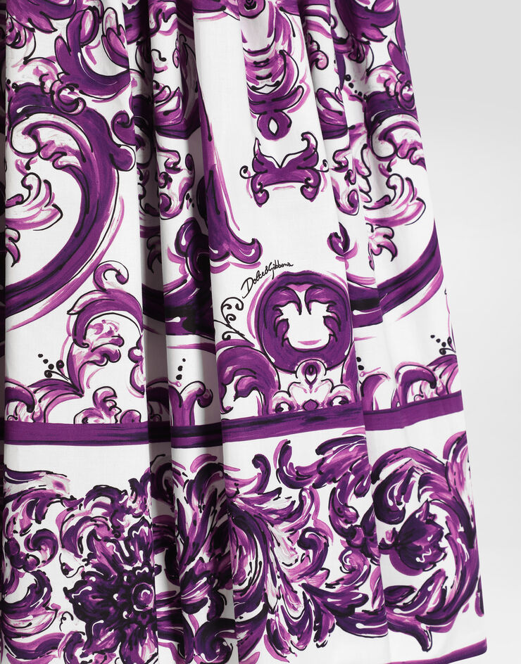Dolce & Gabbana Majolica-print cotton poplin skirt Multicolor L55I64FI5JG