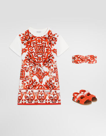 Dolce & Gabbana Majolica-print jersey dress Multicolor L5JDBGG7P5T