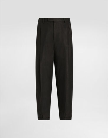 Dolce & Gabbana Linen fabric pants Black GP114TFU4MC