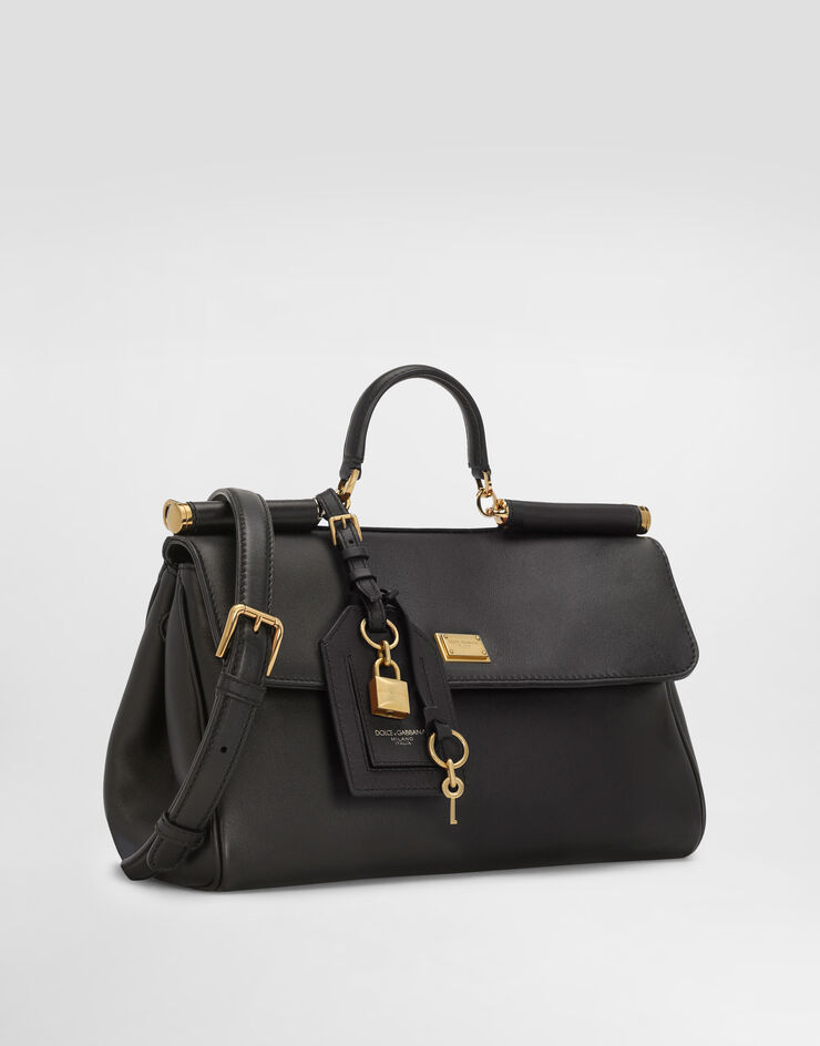 Dolce & Gabbana My Sicily handbag in plongé calfskin Black BB7782B7321