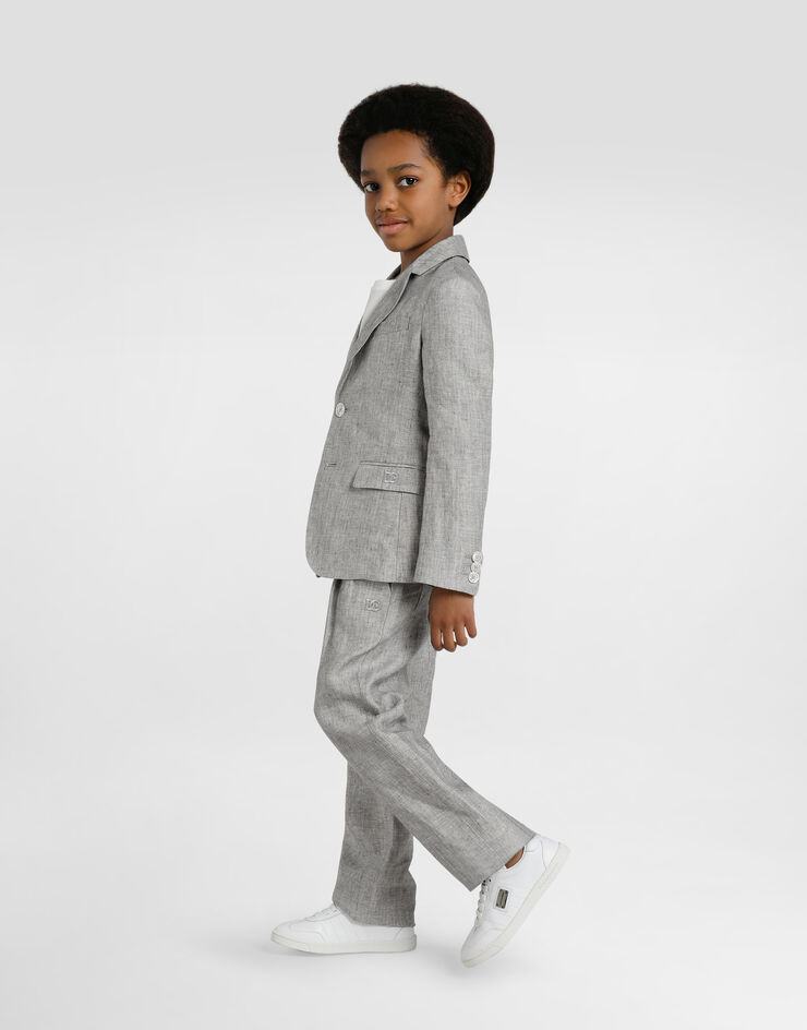 Dolce & Gabbana Jogging trousers in washed linen canvas Dolce & Gabbana Jogging trousers in washed linen canvas Grey L44P89FU4MF