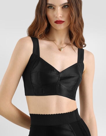 Dolce & Gabbana Satin bustier top Dolce & Gabbana Satin bustier top Black F7Y28TGDCRP