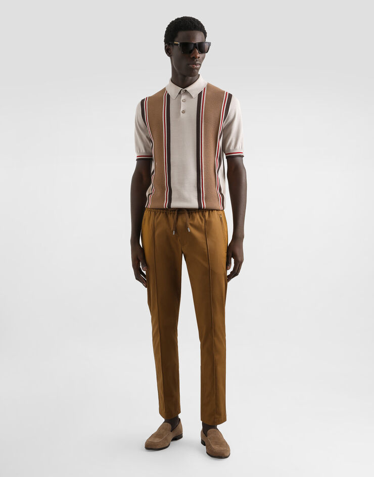 Dolce & Gabbana Cotton gabardine jogging trousers Brown GYACEZFUFNV