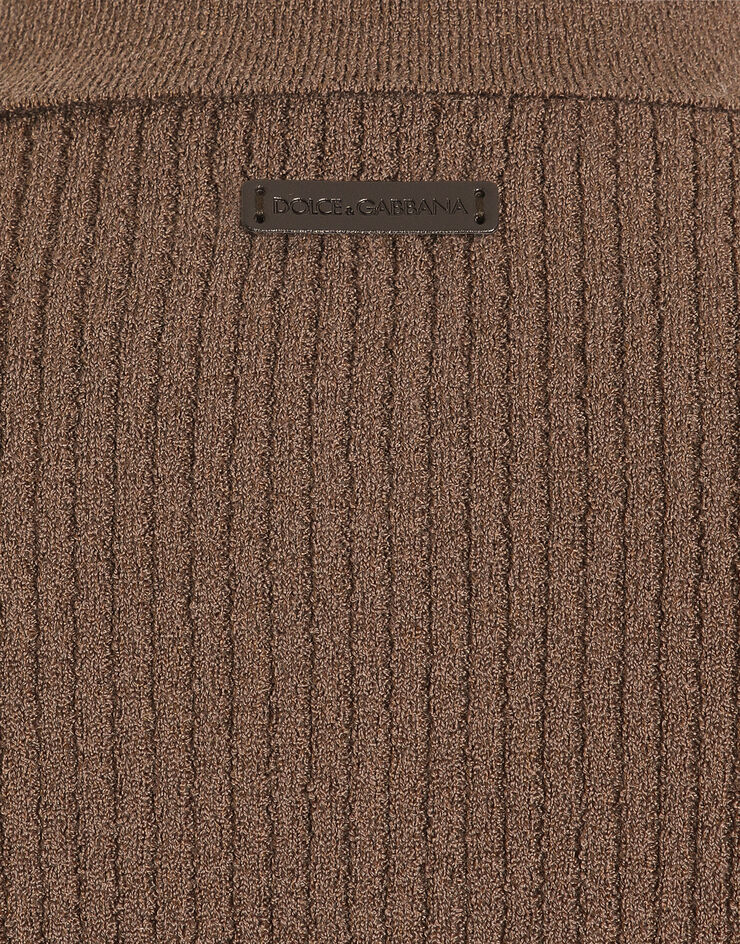 Dolce & Gabbana Ribbed wool polo shirt  GXZCXTJGMK7
