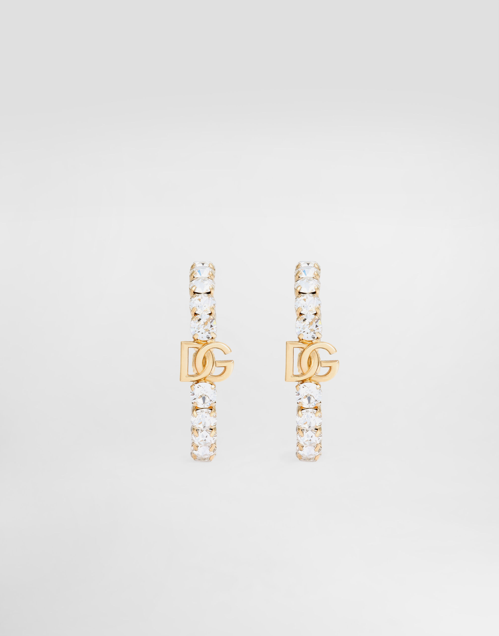 Creolla earrings with DG logo and rhinestones in Gold for Women