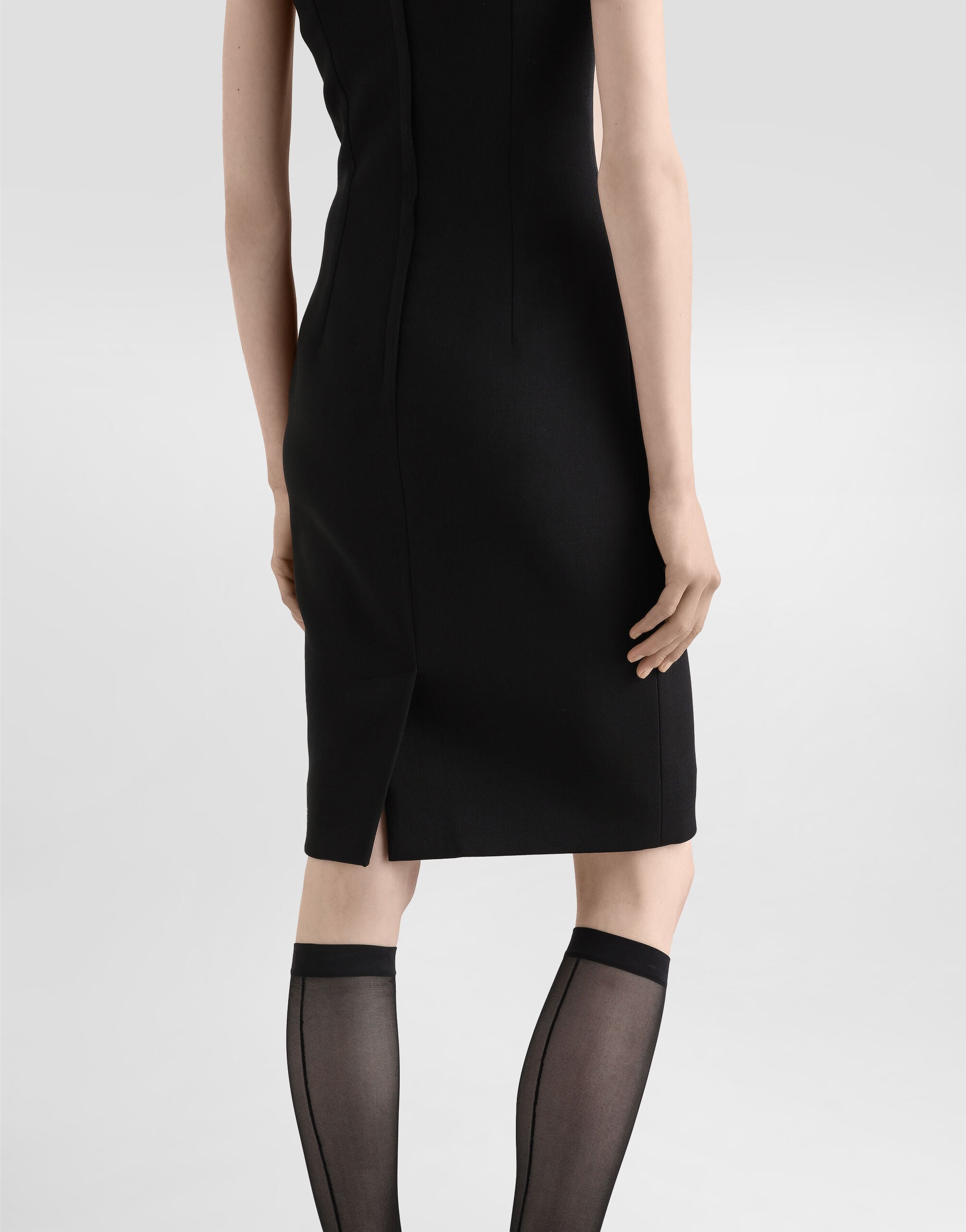 Wool calf-length sheath dress - thumbnail 5