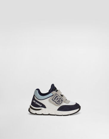 Dolce & Gabbana Mesh and split leather DG Running sneakers Blue DL0085A4434
