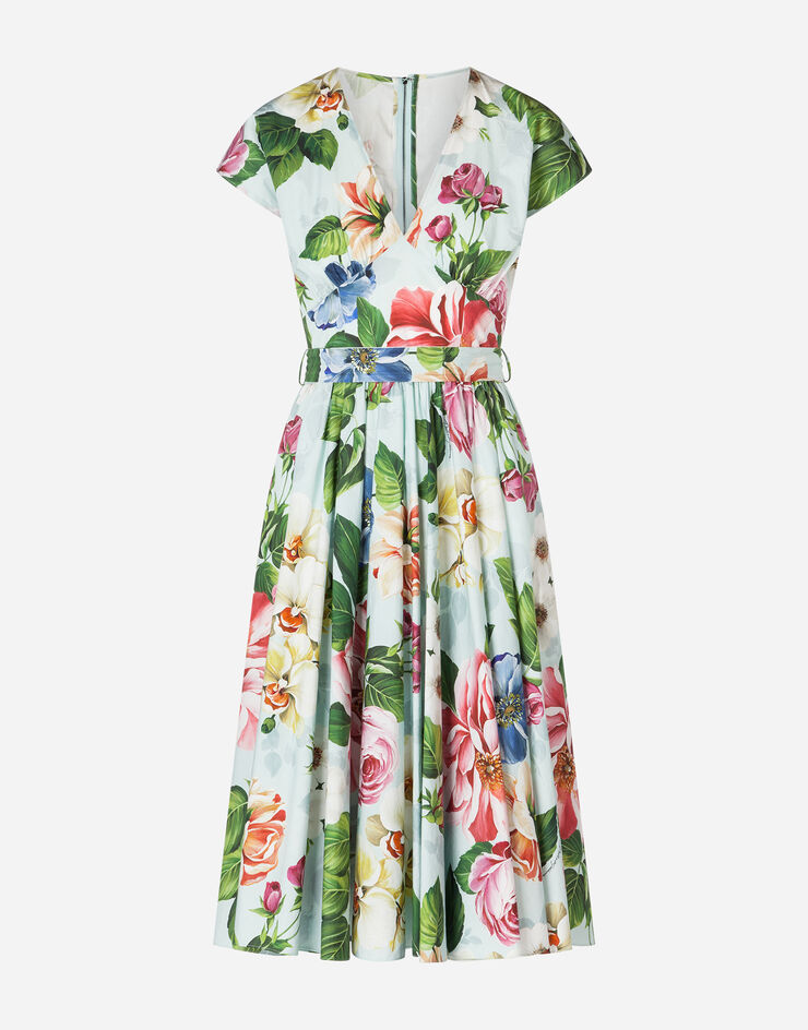 Dolce & Gabbana FLORAL-PRINT POPLIN MIDI DRESS FLORAL PRINT F6H3WTHS5GB