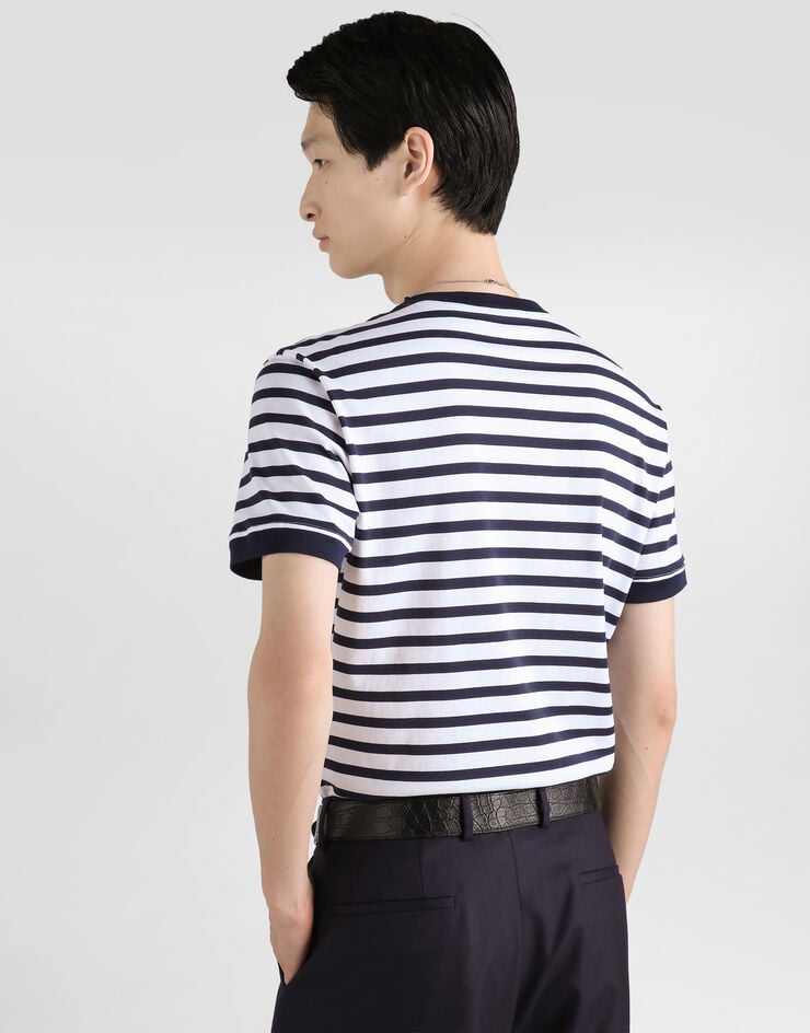 Dolce & Gabbana Serafino striped cotton t-shirt Dolce & Gabbana Serafino striped cotton t-shirt Multicolor G8TX5ZFBGAW