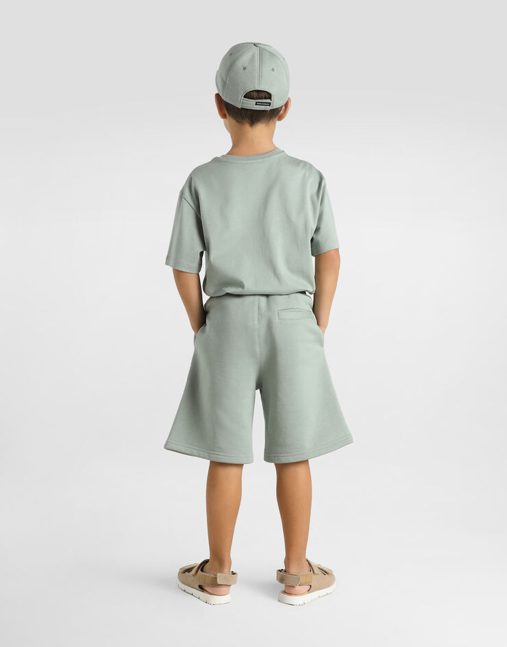Dolce & Gabbana Fleece bermuda shorts with DG canvas embroidery Dolce & Gabbana Fleece bermuda shorts with DG canvas embroidery Green L4JQXBG7PRP
