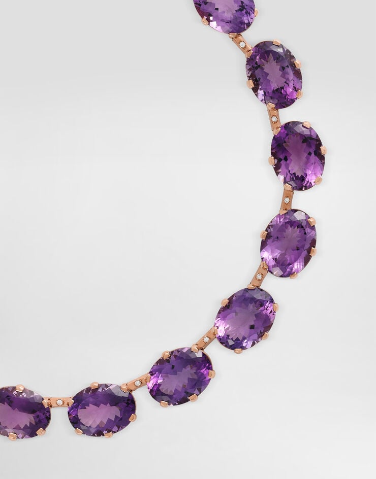 Dolce & Gabbana Anna necklace in 18-carat red gold with amethysts and diamonds Dolce & Gabbana Anna necklace in 18-carat red gold with amethysts and diamonds Red Gold WNSB1GWAME1