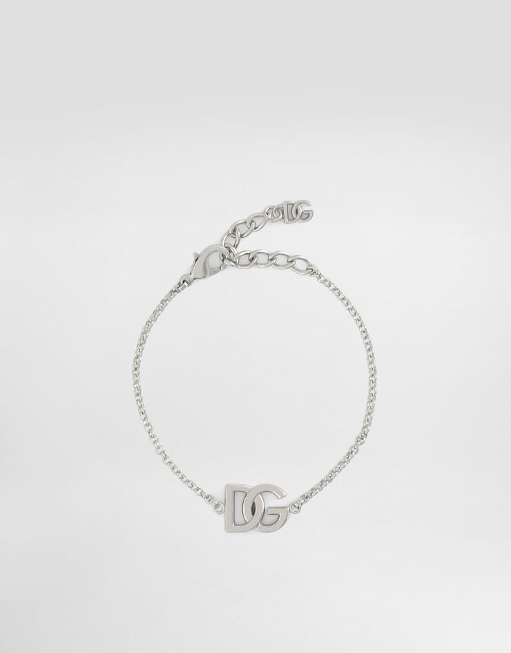 Dolce & Gabbana Pulsera con cadena y logotipo DG Plateado WBN5W1W1111