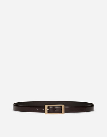 Dolce & Gabbana حزام من جلد عجل مصقول بني BC4871AI935