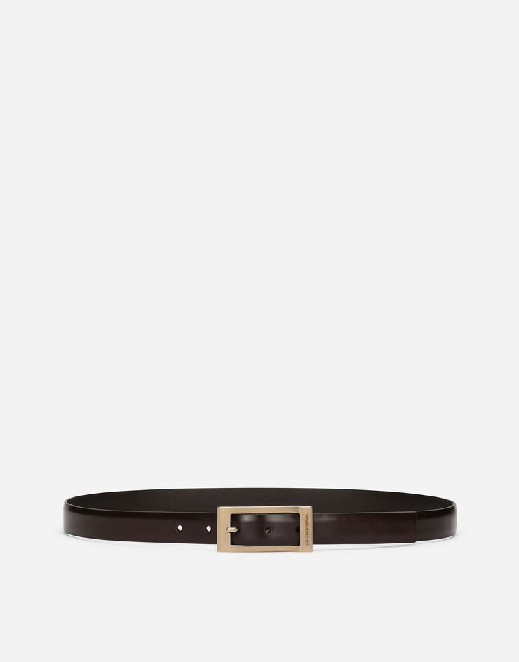 Dolce & Gabbana Cinturón en piel de becerro cepillada Marrón BC4871AI935