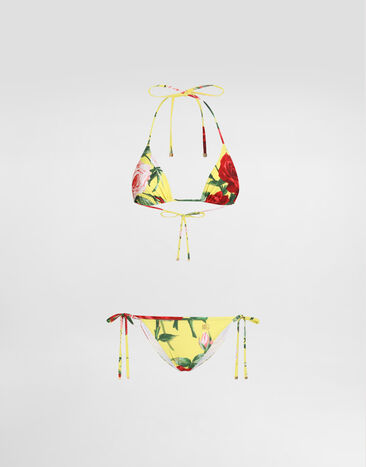 Dolce & Gabbana Triangle bikini with floral bouquet print Print O8A54JFSG9R