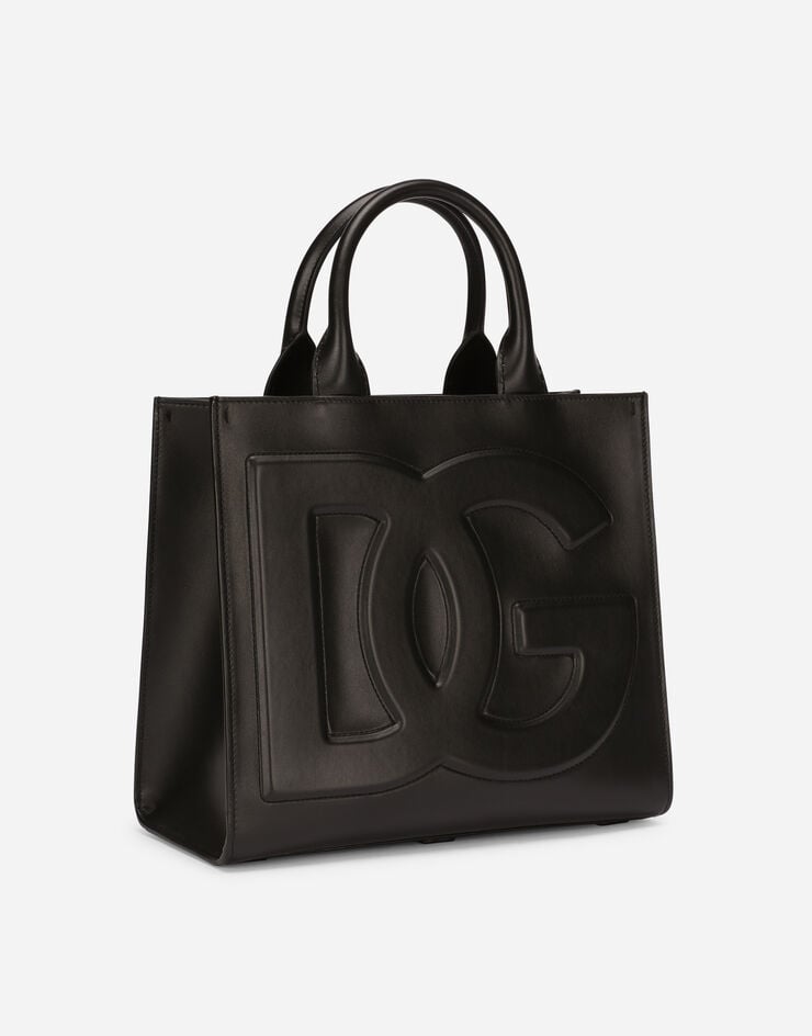 Dolce & Gabbana Bolso shopper DG Daily pequeño en piel de becerro Negro BB7272AQ269