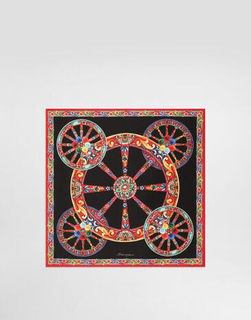 Dolce & Gabbana 50x50 carretto-print silk twill scarf Multicolor FN093RGDDU4