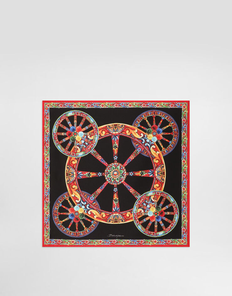 Dolce & Gabbana 50x50 carretto-print silk twill scarf Multicolor FN093RGDDU4