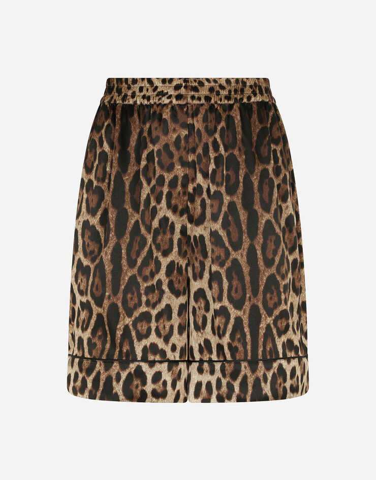 Dolce & Gabbana Shorts aus Seide Animal-Print FTAM7TFSAXY