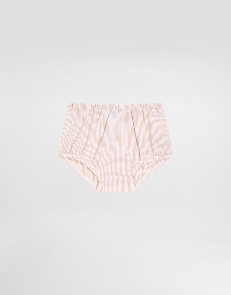 Dolce & Gabbana Hydrangea-print striped canvas dress Multicolor L24DN6FI5NR