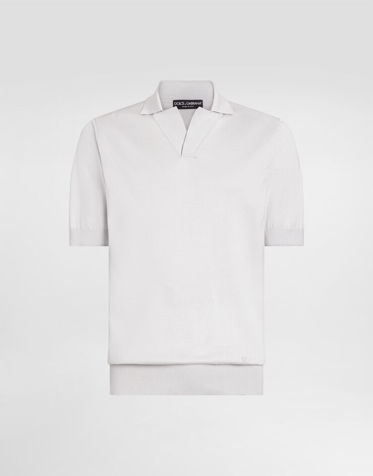 Dolce & Gabbana Silk polo shirt Grey GXZBTZJBSPK