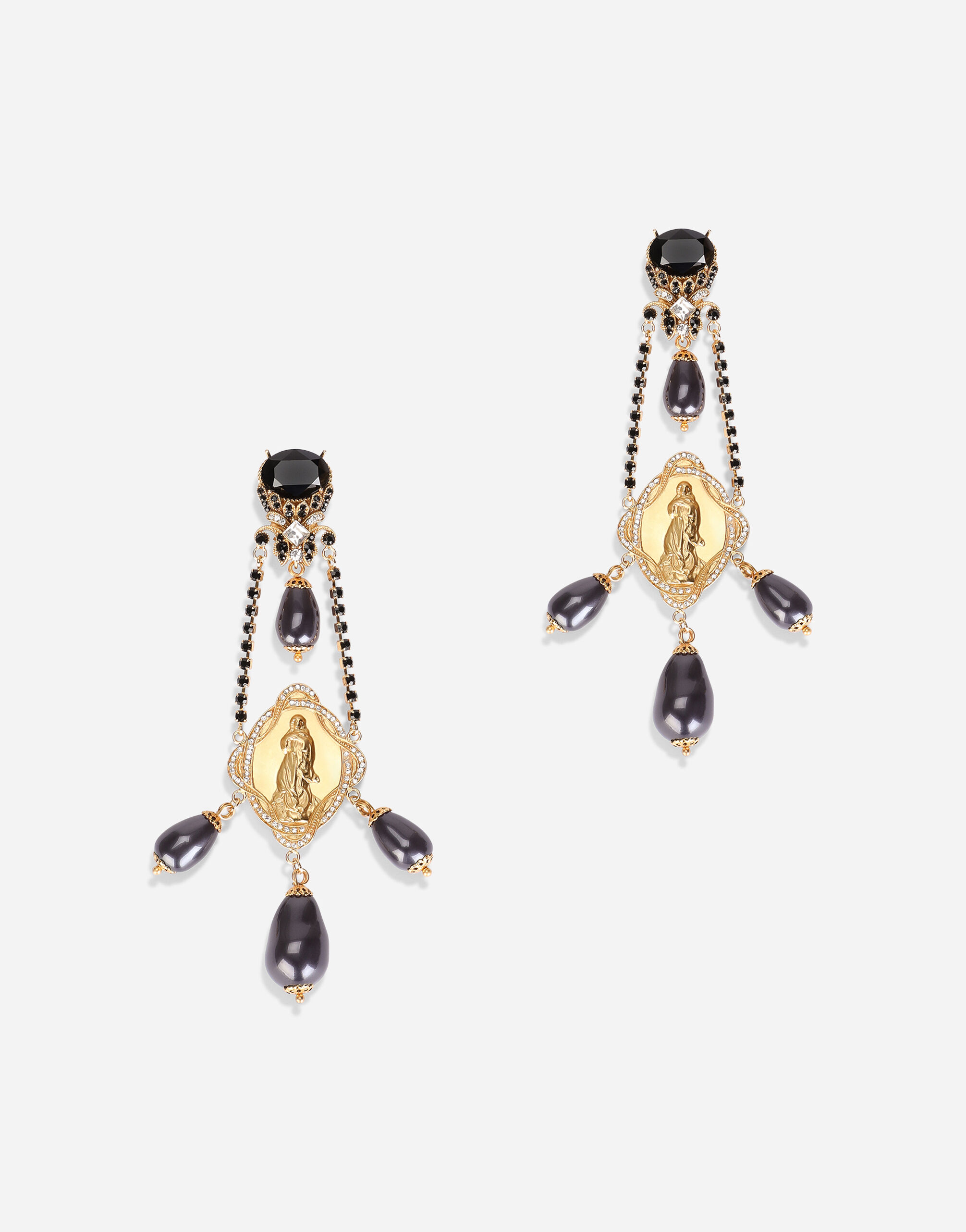 Dolce and gabbana top black woman earrings