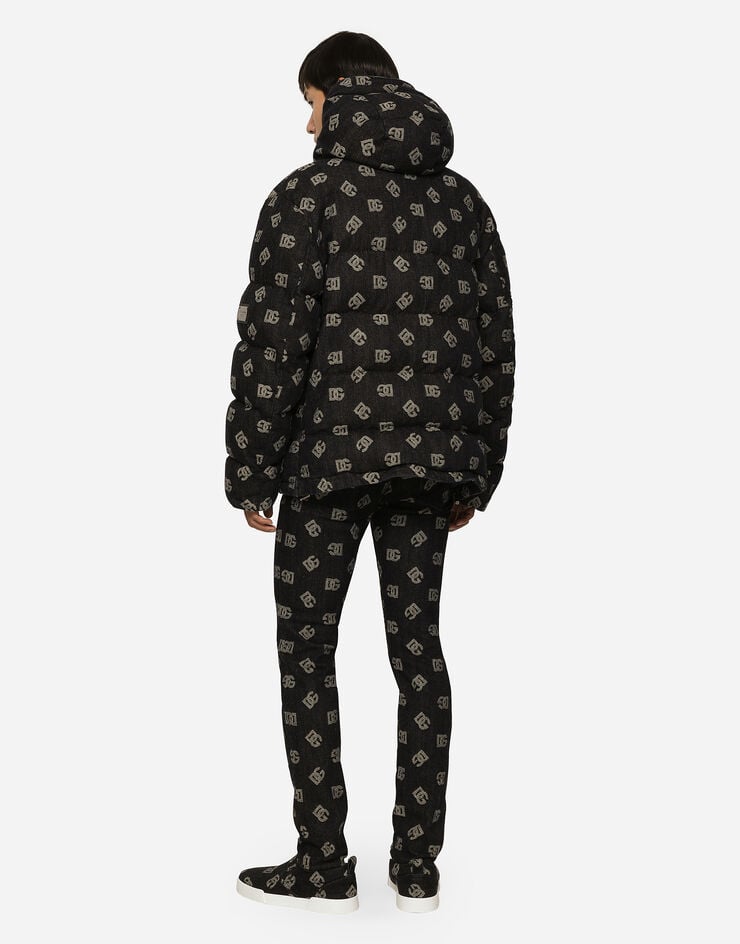 Dolce & Gabbana Quilted jacquard jacket with DG Monogram design Blue G9ZR9TFJFAT